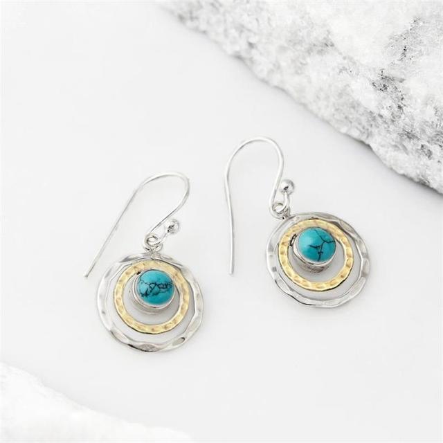 Emma – boho-korvakorut Saturnus-kuviolla ja turkoosikivellä